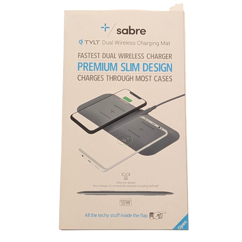 R5-O Tylt‎ Sabre Dual Wireless Charging Mat Fast Charge | iPhones | Black